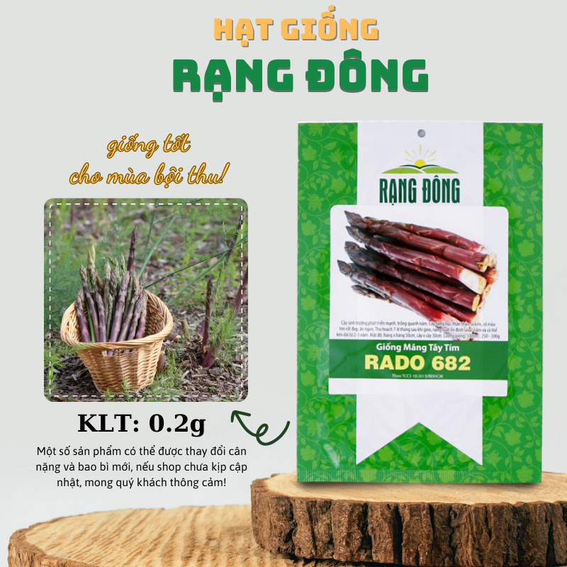 Hạt giống Măng Tây Tím kháng sâu bệnh tốt, trồng quanh năm (gói 0.2gr) - Hạt giống Rạng Đông