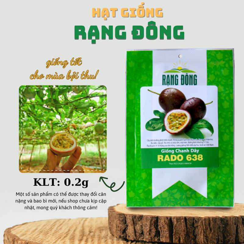 Hạt giống Chanh Dây năng suất cao, trồng quanh năm (gói 0,2 gr) - Hạt giống Rạng Đông