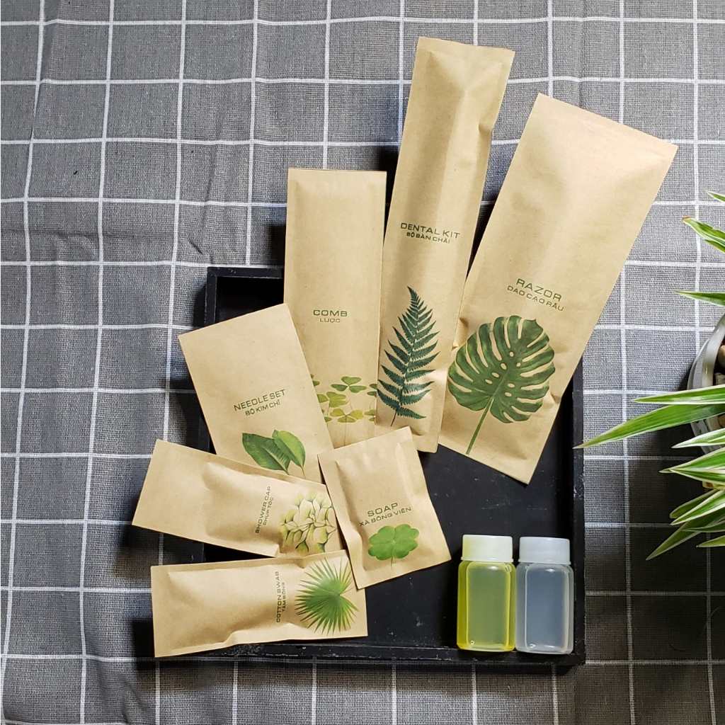 Bàn chải khách sạn - Miễn phí in tên, logo khách sạn - 100 Bộ bàn chải và kem ống CC 3g dành cho nhà nghỉ, khách sạn