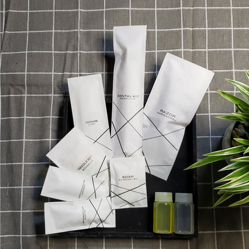 Bàn chải khách sạn - Miễn phí in tên, logo khách sạn - 100 Bộ bàn chải và kem ống CC 3g dành cho nhà nghỉ, khách sạn