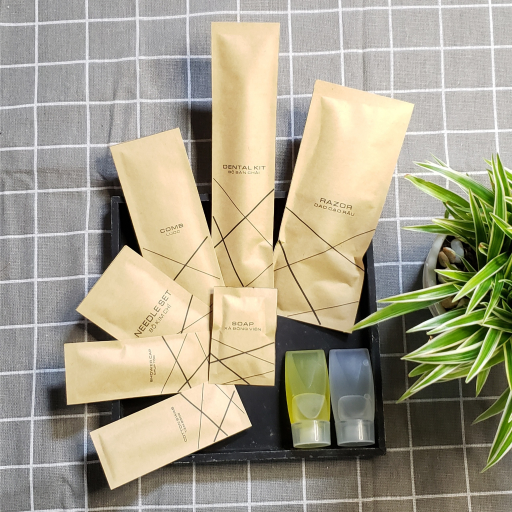 Bàn chải khách sạn - Miễn phí in tên, logo khách sạn - 100 Bộ bàn chải và kem ống CC 3g dành cho nhà nghỉ, khách sạn