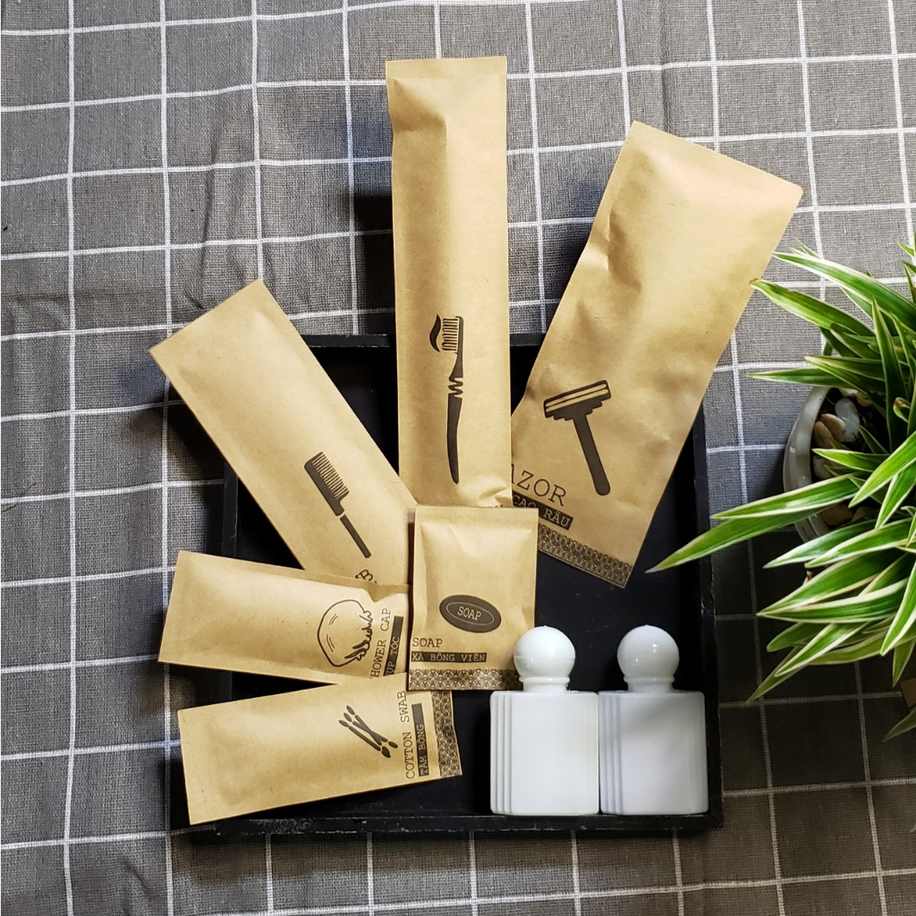 Bàn chải khách sạn - Miễn phí in tên, logo khách sạn - 100 Bộ bàn chải và kem ống CC 3g dành cho nhà nghỉ, khách sạn