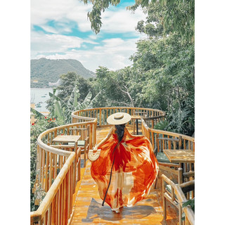 (ẢNH THẬT) Maxi xếp ngực ombre đỏ