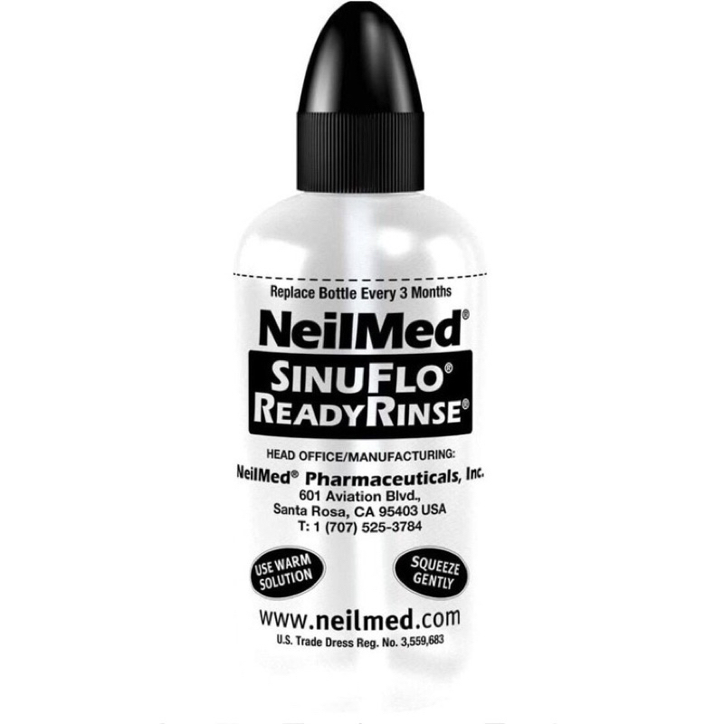 TÁCH LẺ - Bộ bình rửa mũi muối NeilMed Sinus Rinse của Mỹ (2 bình rửa + 1 chai xịt + 250 gói muối)