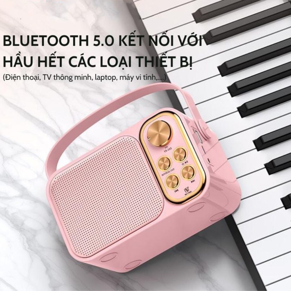 Loa bluetooth karaoke YS-105 Không dây, kèm 2 mic hát công suất 25W - Bảo hành chính hãng lỗi 1 đổi 1