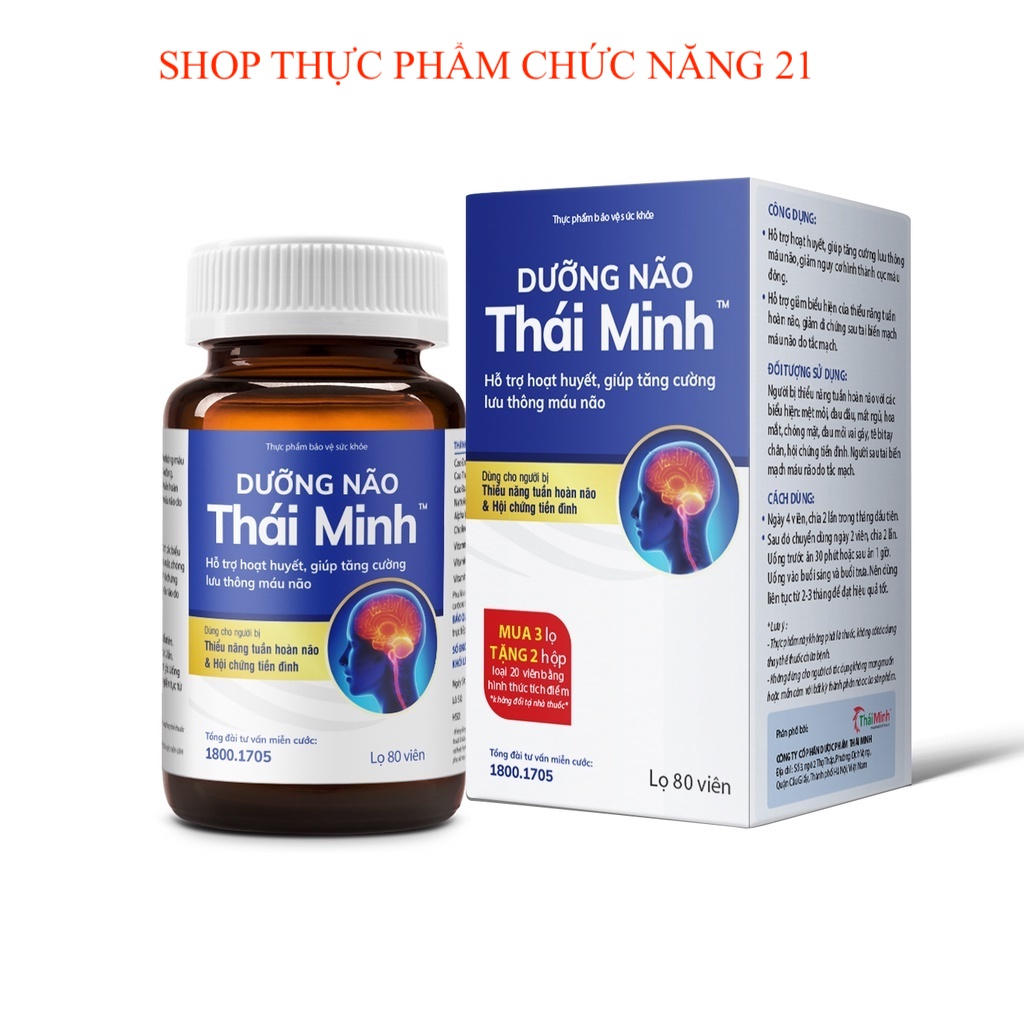 DƯỠNG NÃO Thái Minh - Hỗ trợ hoạt huyết, giúp tăng cường lưu thông máu não