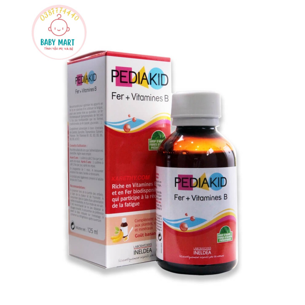 Siro Bổ Sung Sắt Và Vitamines B Pediakid Fer + Vitamines B 125ml