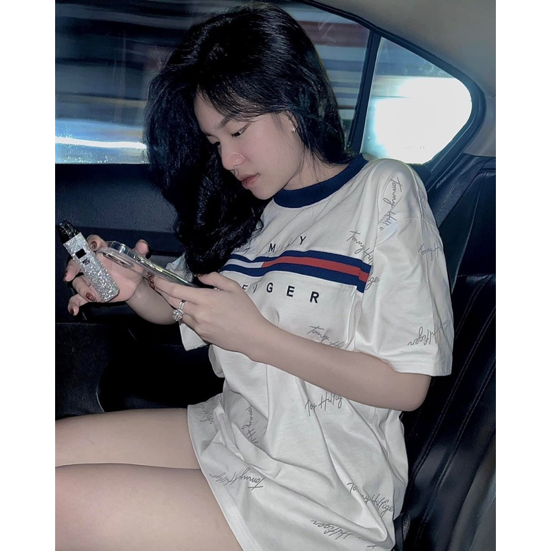 Áo thun Tomy bản chữ ký hàng thêu cực hot dáng unisex cho cả nam và nữ