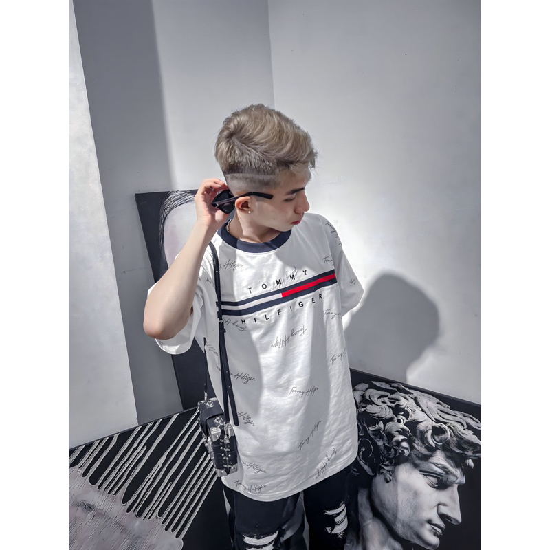 Áo thun Tomy bản chữ ký hàng thêu cực hot dáng unisex cho cả nam và nữ