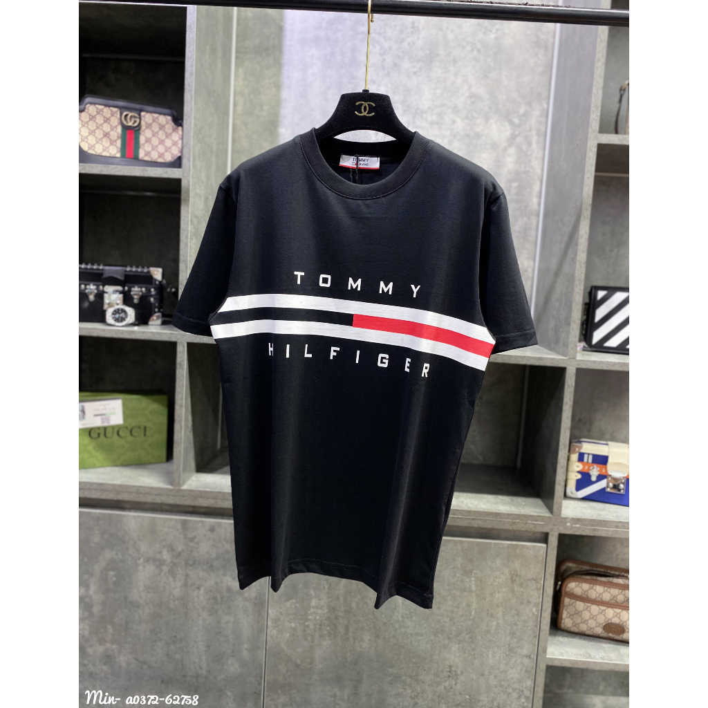 Áo thun Tomy phối hình THÊU cực xịn, chất liệu cotton tag mác đầy đủ