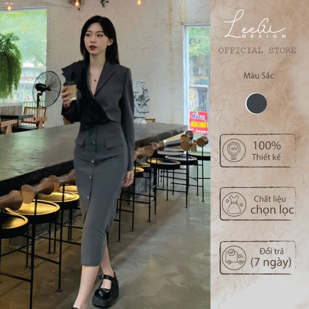 Set vest phối nơ cách điệu LeeGi Design phong cách thanh lịch sang chảnh