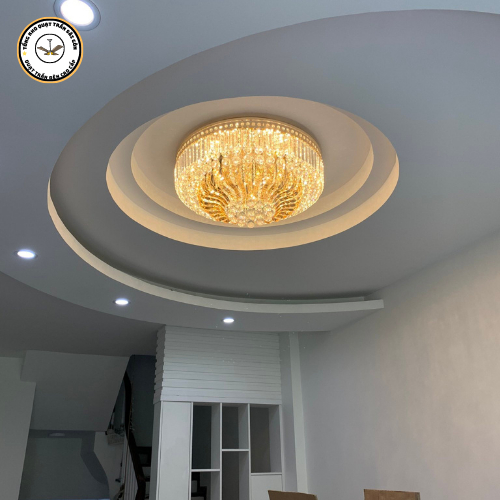 Đèn ốp trần pha lê K9 thiết kế phong cách hiện đại sang trọng cho phòng khách, khách sạn hội trường (Bảo hành 2 năm)