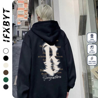 Áo Hoodie Cotton nam IFXBYT áo dài tay form rộng basic in hình unisex 100% cotton-Y0233