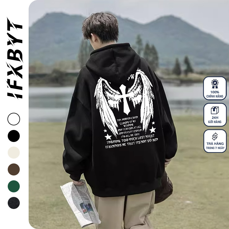 Áo Hoodie Cotton IFXBYT  tay dài thời trang in hình boy phố unisex 100% cotton-Y0280