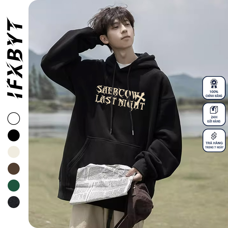 Áo Hoodie Cotton IFXBYT  tay dài thời trang in hình boy phố unisex 100% cotton-Y0280