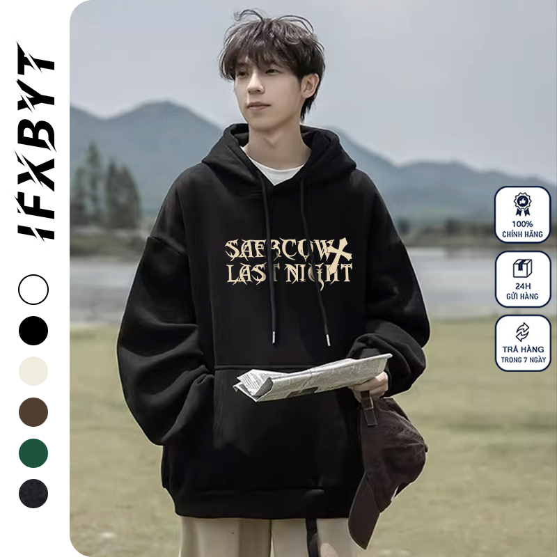 Áo Hoodie Cotton IFXBYT  tay dài thời trang in hình boy phố unisex 100% cotton-Y0280