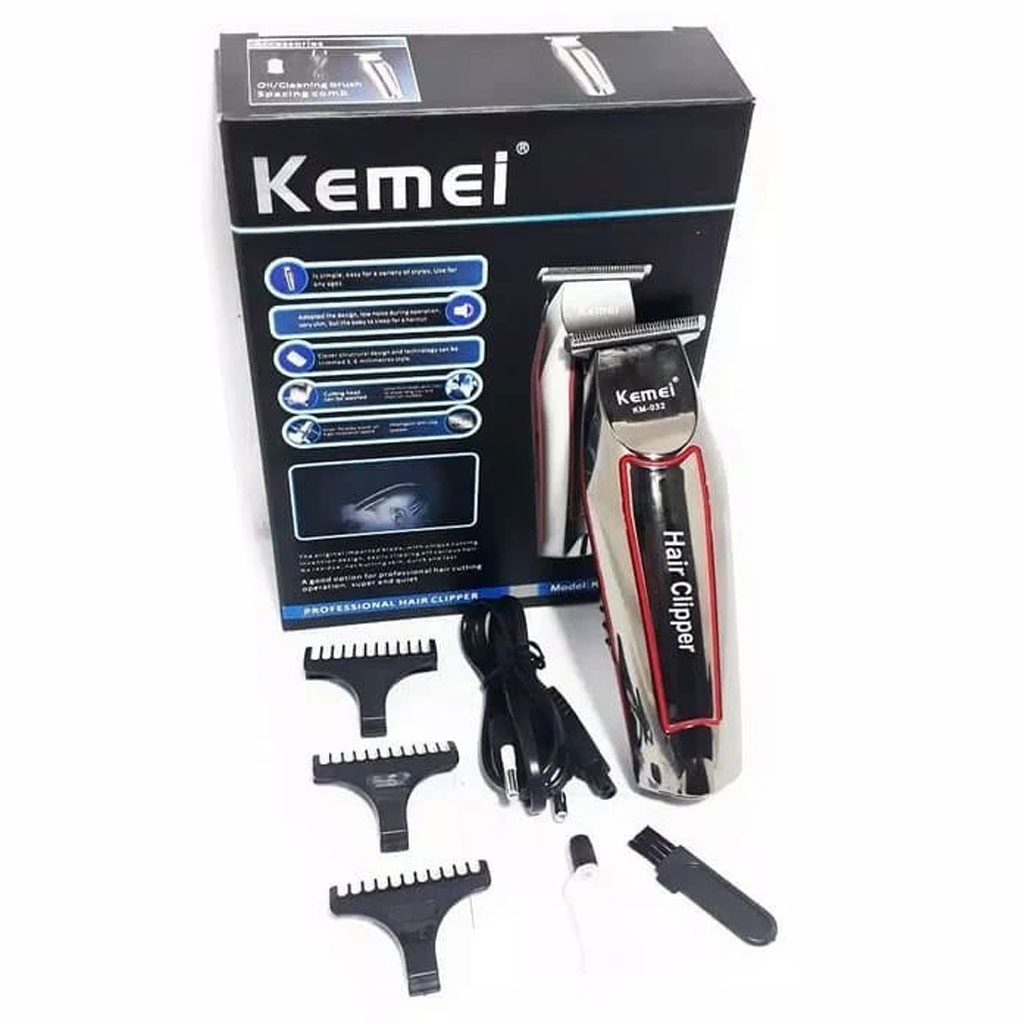 Tông đơ cắt tóc Kemei 032 giá rẻ, Máy cắt tóc chấn viền thiết kế sang trọng cầm đầm tay, Hàng chính hãng