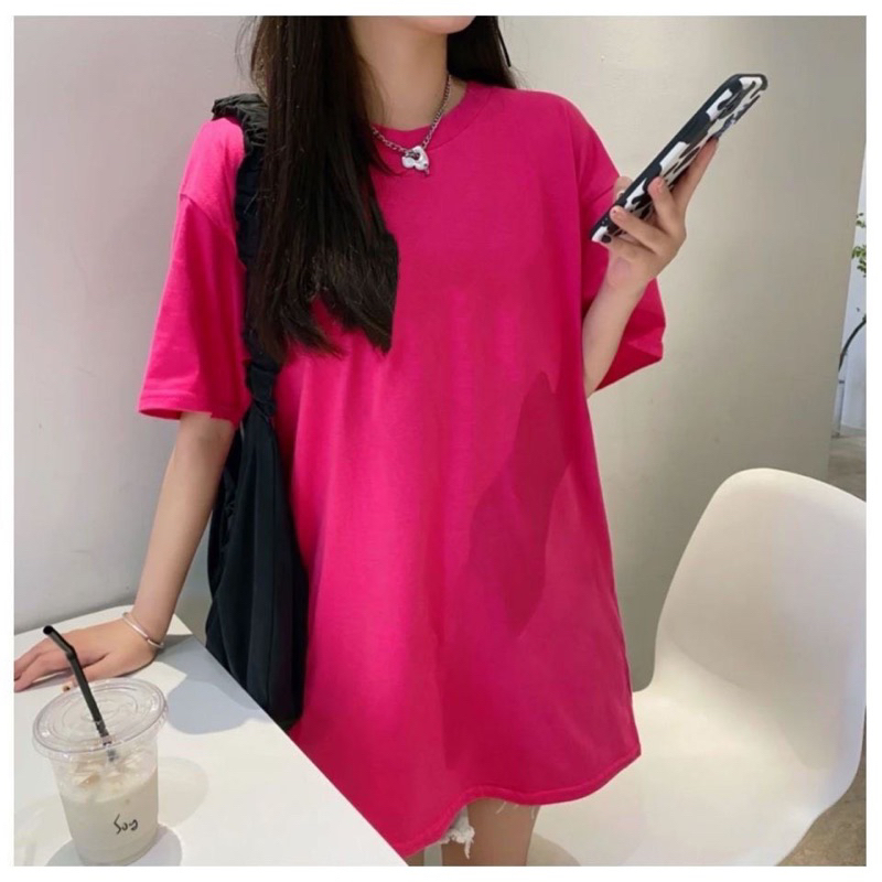 Áo thun trơn 3158 nam nữ tay lỡ mẫu "Trơn" cotton khô