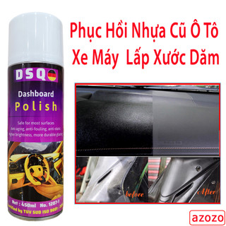 [ Đen Bóng ] Làm Mới Nhựa Cũ Xe Máy, ô Tô - Phục Hồi Nhựa Đen, Làm Mới Ghế Da DASHBOARD sprayking 450ml