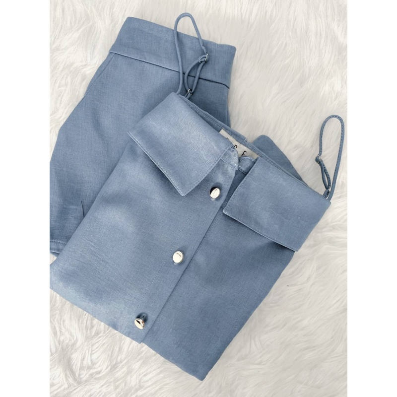 Set Áo Trễ Vai + Quần Short Trẻ Trung Siêu Hot A2117