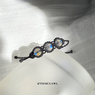 Vòng tay macrame Moonstone x Labradorite tự nhiên