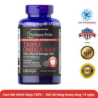 Viên uống Omega 369 Premium Maximum Strength Triple Omega Fish, Flax & Borage Oils 120 viên của Mỹ.