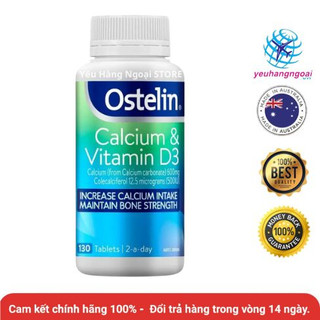 Canxi và Vitamin D3 130 viên của Ostelin Úc.