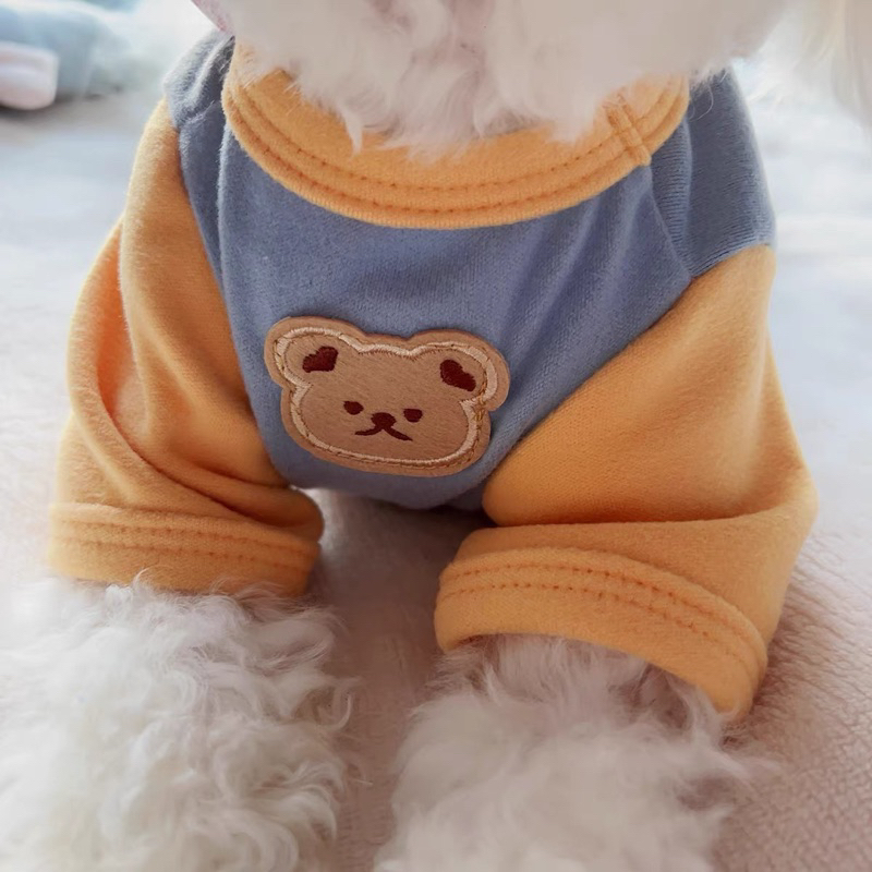 Áo thun 2 chân thoáng mát cổ gấu cho chó mèo