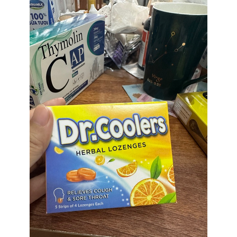 kẹo ngậm thảo dược dr coolers vị cam thơm mát hộp 20 viên