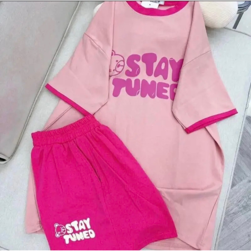 Set đùi nữ áo form rộng quần đùi chất cotton su Stay Tun