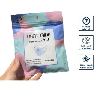 [COMBO 10] x [Túi 10 Chiếc] Khẩu Trang Y Tế 5D Nhật Minh 3 Lớp Kháng Khuẩn, Chống Bụi Mịn PM2.5