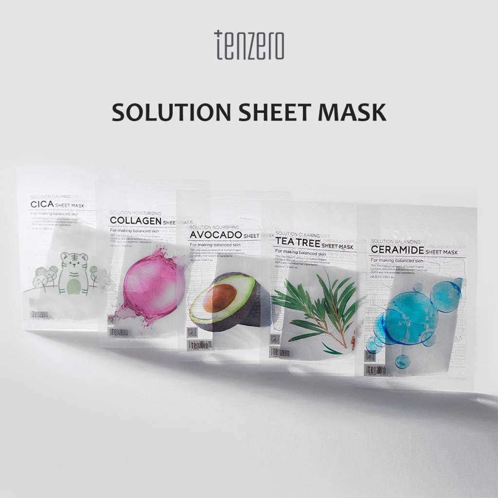 Mặt nạ dưỡng ẩm, sáng da, cấp nước Tenzero Solution Moisturizing Sheet Mask 25ml