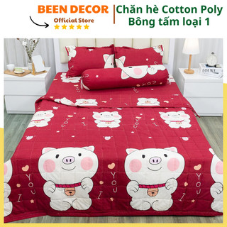 Sét 5 món chăn hè Lợn Thần Tài - mền trần bông đẹp