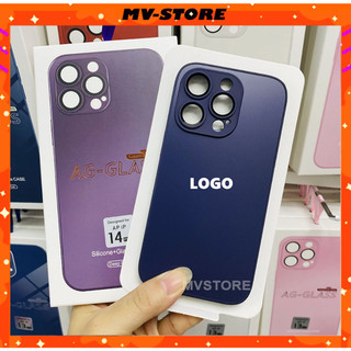 Ốp lưng điện thoại kính nhám chống vân tay kèm Lens Kính bảo vệ camera cho 14 13 11 Pro MAX 14 Plus 12 Pro MVSTORE