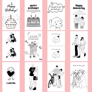 Sticker dán hộp quà dễ thương Happy Birthday/Cute/Love
