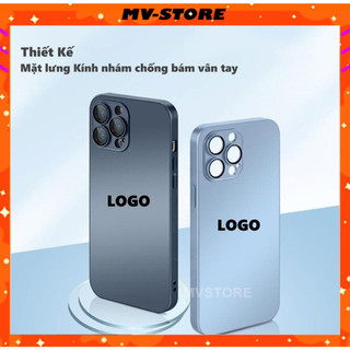 Ốp lưng ip viền vuông kính nhám kèm Lens camera cho 14 13 11 Pro Max 14 Plus 12 Pro MVSTORE