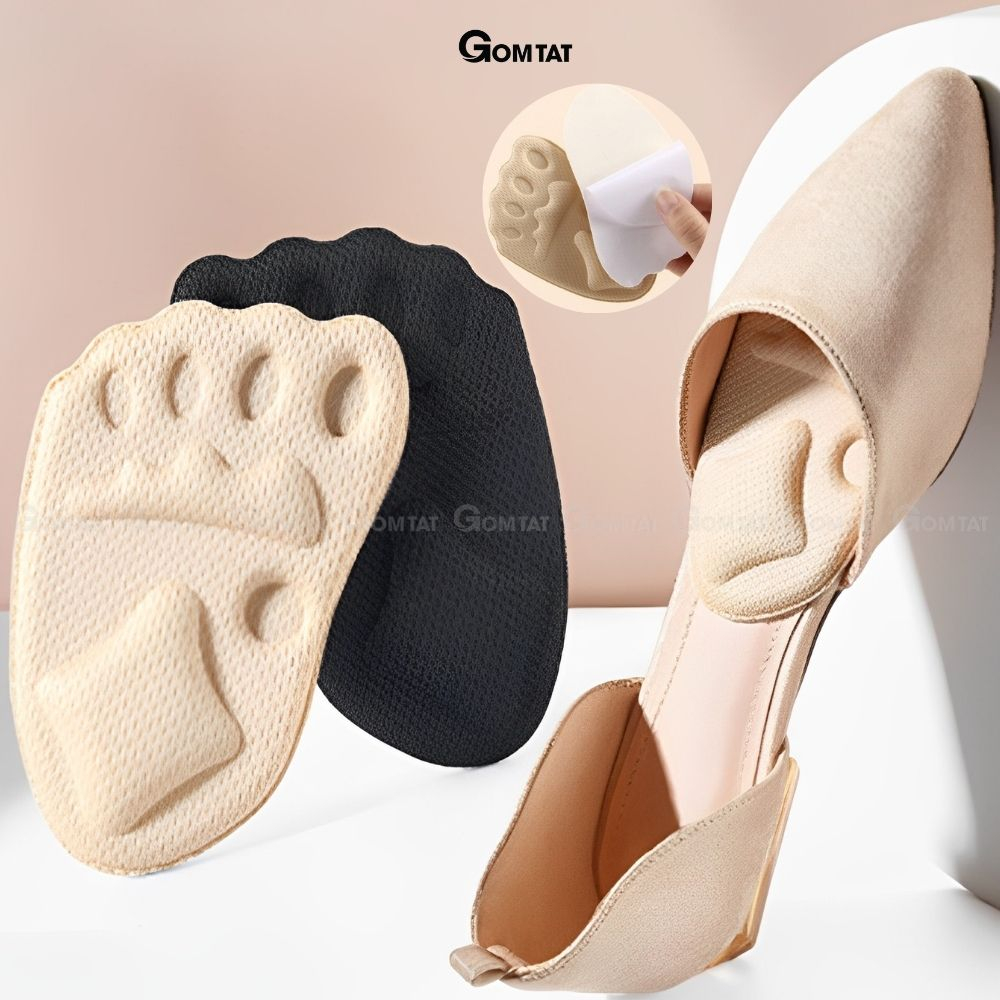 Miếng lót giày có đệm chống trượt GOMTAT, chất liệu cotton mềm mại thoáng khí, giảm đau mũi bàn chân - MUI-MAO-9003