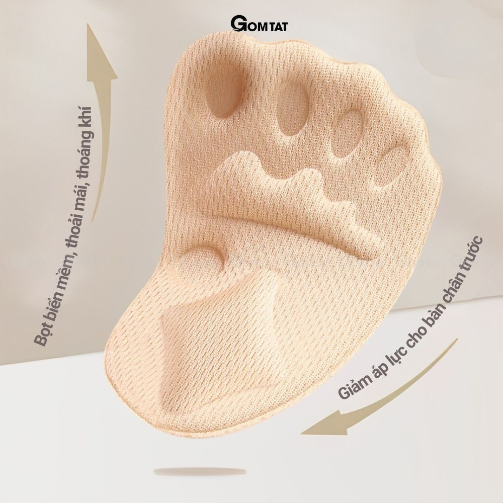 Miếng lót giày có đệm chống trượt GOMTAT, chất liệu cotton mềm mại thoáng khí, giảm đau mũi bàn chân - MUI-MAO-9003