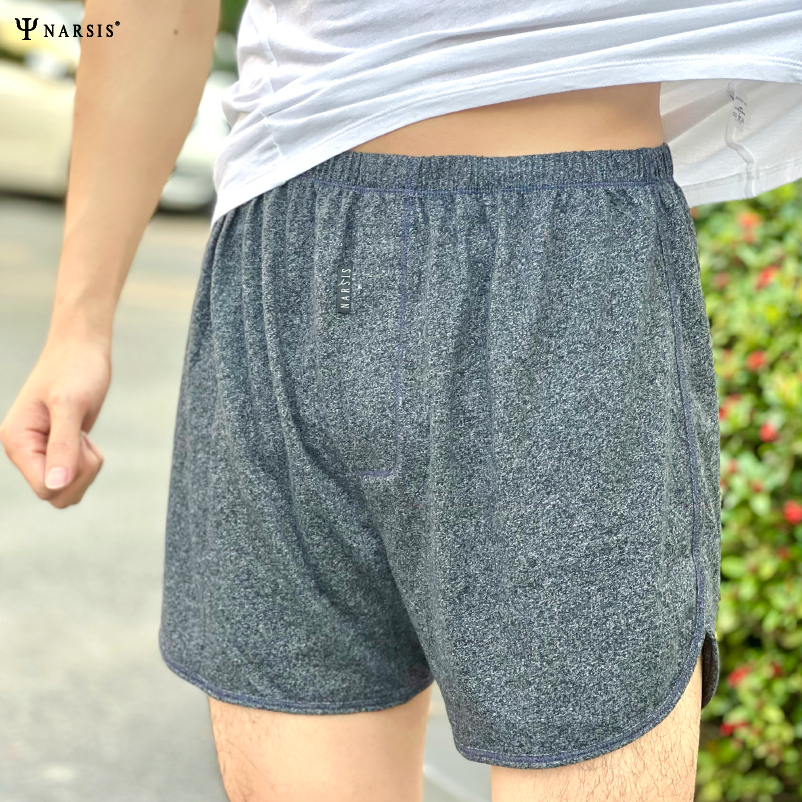 Quần đùi nam mặc nhà cao cấp NARSIS big size vải Cotton cạp chun co giãn tốt S23011