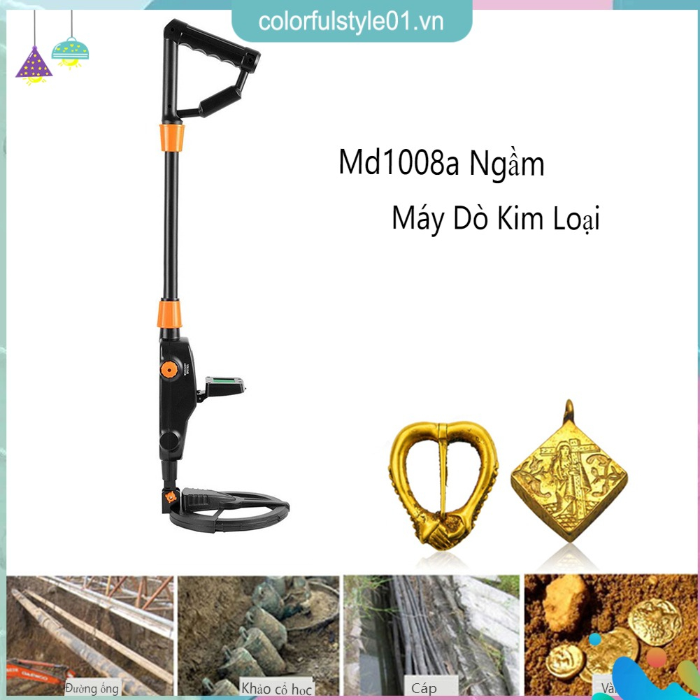 ♥♥colorfulstyle01♣MD1008A Máy dò kim loại dưới lòng đất LCD Trang sức vàng Công cụ tìm kho báu Người tìm kiếm