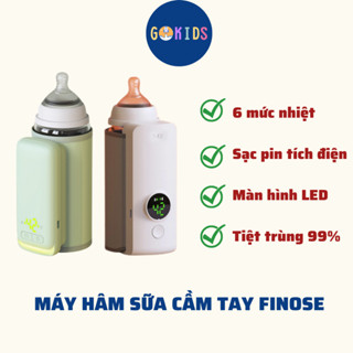 Máy hâm sữa cầm tay Finose không dây tự động có đèn chính hãng ủ sữa cho bé sạc USB giữ nóng ổn định nhiệt độ
