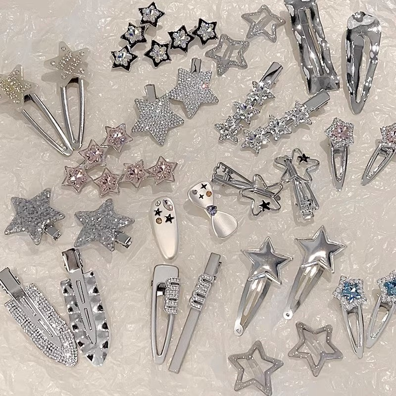 Kẹp tóc kim loại đính đá cao cấp nhiều mẫu đính hot trend Cley