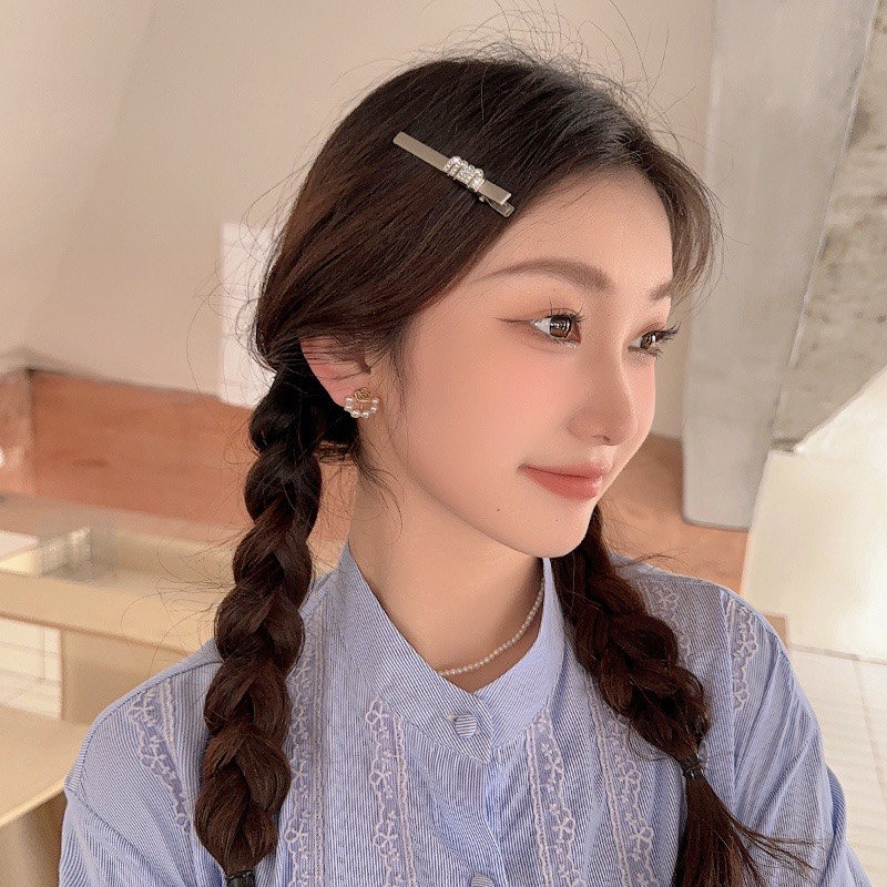 Kẹp tóc kim loại đính đá cao cấp nhiều mẫu đính hot trend Cley