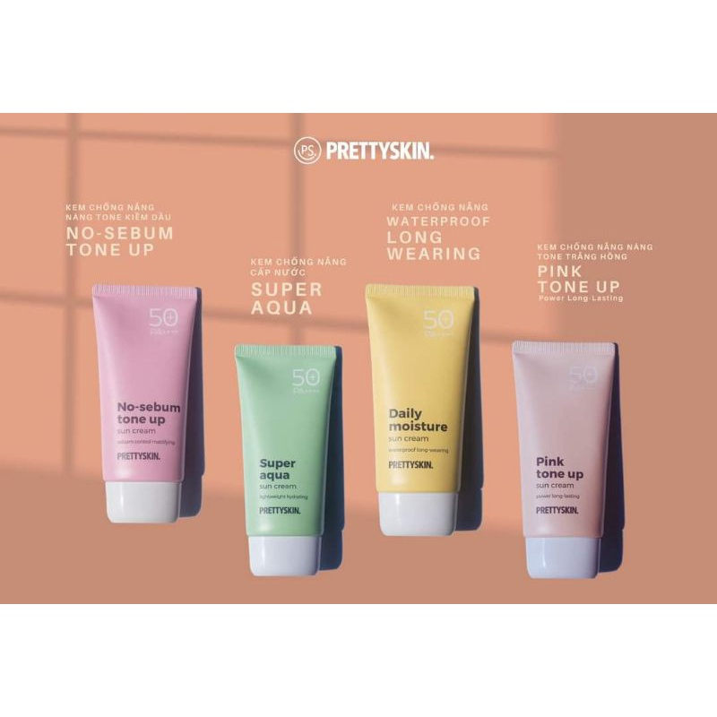 Kem chống nắng Pretty Skin hằng ngày, cấp nước, nâng tone SPF50+ PA++++ 70ml