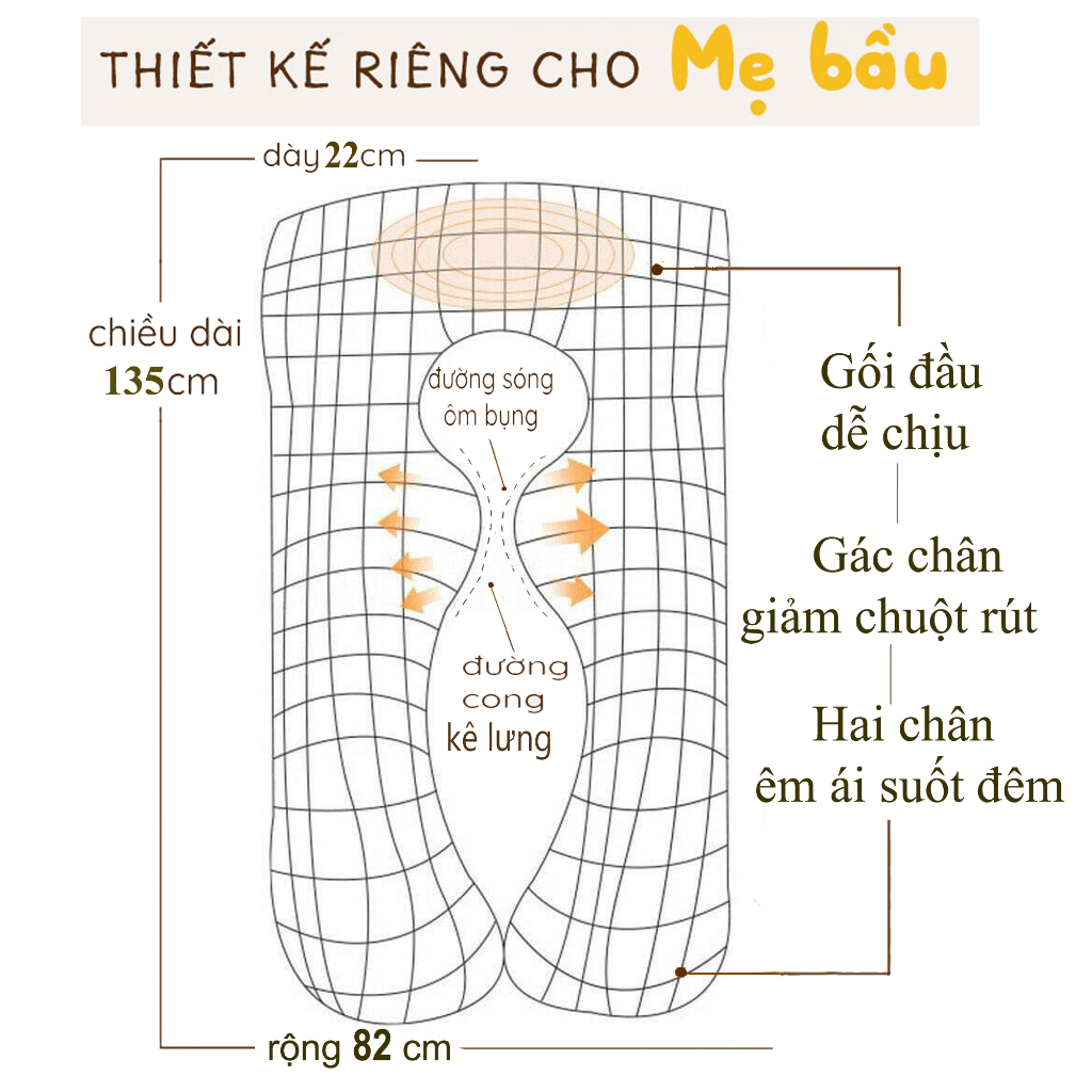 Gối Bầu Sợi Tre Mềm Mát, Thích Hợp Cho Da Nhạy Cảm - Hàng Chính Hãng Zcare l UBT05