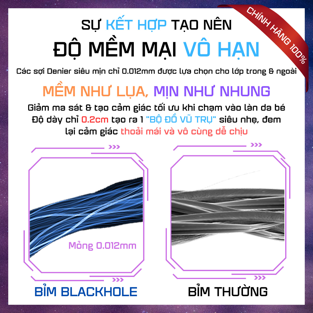 Bỉm Black Hole 3D siêu thấm hút siêu mềm mịn đủ size dán/quần cho bé