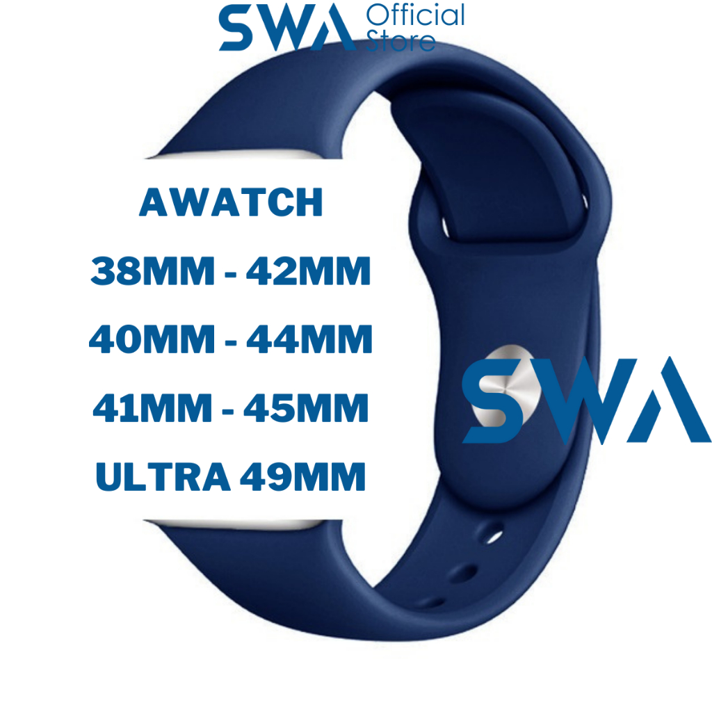 Dây Silicon Cao Su Classic Đồng Hồ AWatch iWatch AW series 1 2 3 3 4 5 6 7 8 SE Ultra 38 40 41 42 44 45 49mm SWA DAW03