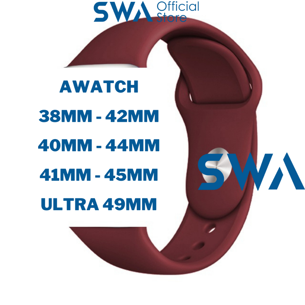 Dây Silicon Cao Su Classic Đồng Hồ AWatch iWatch AW series 1 2 3 3 4 5 6 7 8 SE Ultra 38 40 41 42 44 45 49mm SWA DAW03