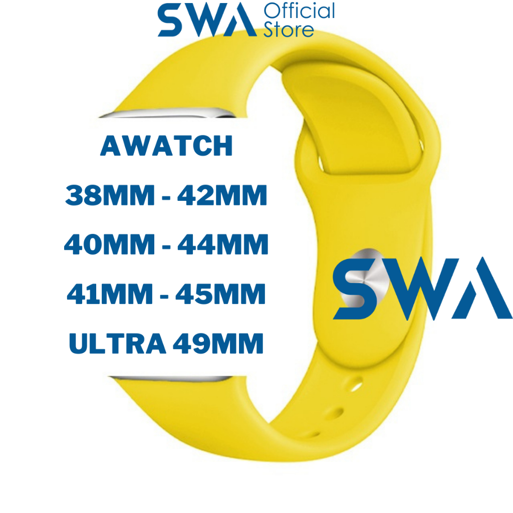 Dây Silicon Cao Su Classic Đồng Hồ AWatch iWatch AW series 1 2 3 3 4 5 6 7 8 SE Ultra 38 40 41 42 44 45 49mm SWA DAW03