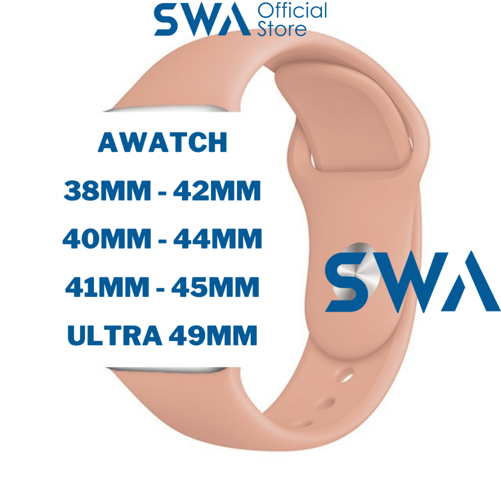 Dây Silicon Cao Su Classic Đồng Hồ AWatch iWatch AW series 1 2 3 3 4 5 6 7 8 SE Ultra 38 40 41 42 44 45 49mm SWA DAW03